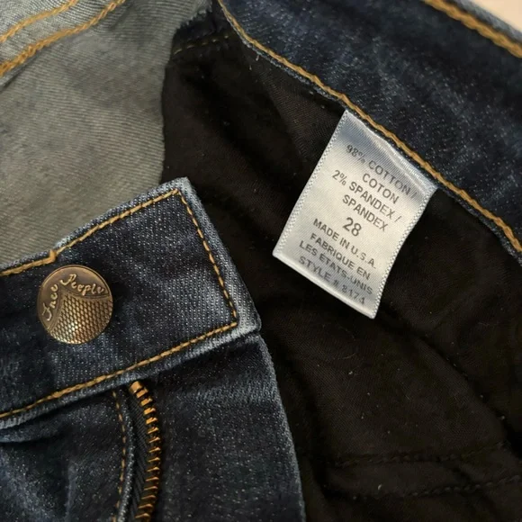 Free People Jeans Straight Leg Dark Wash 61855-16515125 Size 28 - Picture 4 of 14